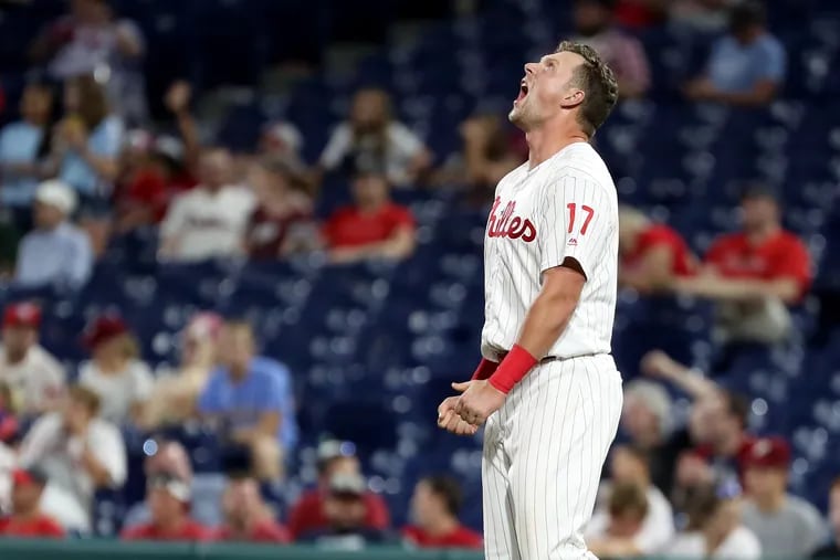 Rhys Hoskins had a miserable second half of the season for the Phillies.