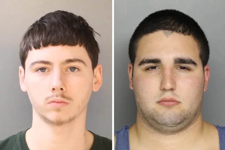 Sean Kratz, left, and Cosmo DiNardo, right, are charged in the Bucks County slayings. The men are cousins, authorities say.