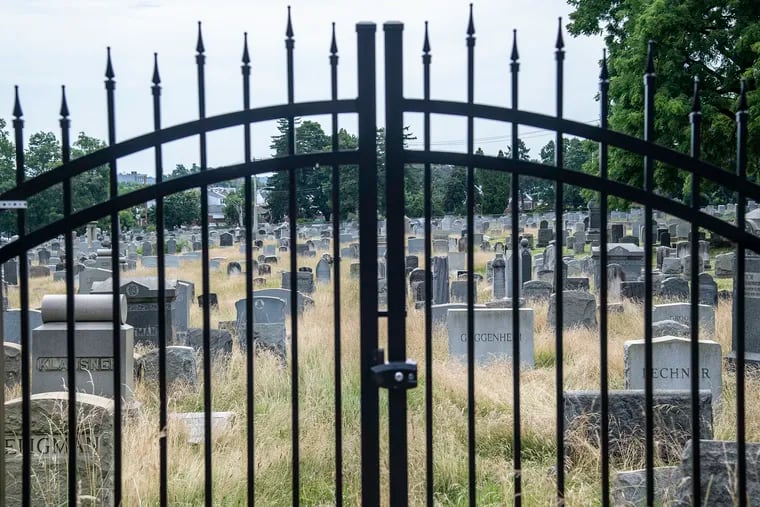 Mount Carmel cemetery in Philadelphia onJuly 20, 2020. For months, Mount Carmeland Har Nebo cemeteries have been closed, with grass growing up to four feet. After weeks of complaints, a reopening plan is underway.
