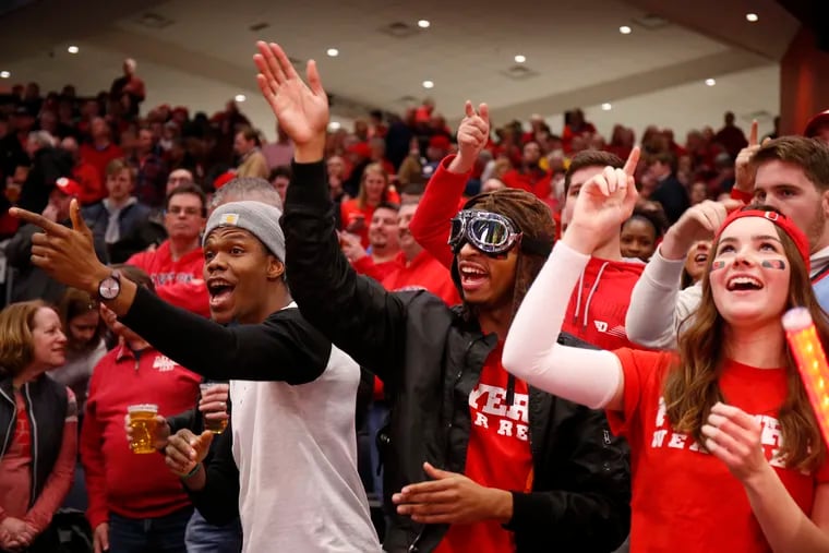 Dayton fans cheer on their Flyers last month against Davidson.