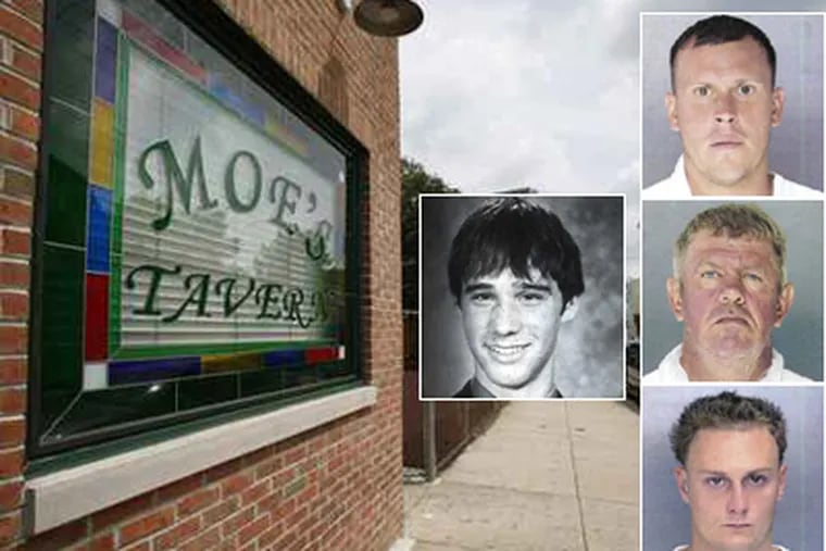 From top right: Francis Kirchner, James Groves and Charles Bowers were charged in the beating death of David Sale, shown left in his 2005 yearbook photo. (Eric Mencher / Staff Photographer)