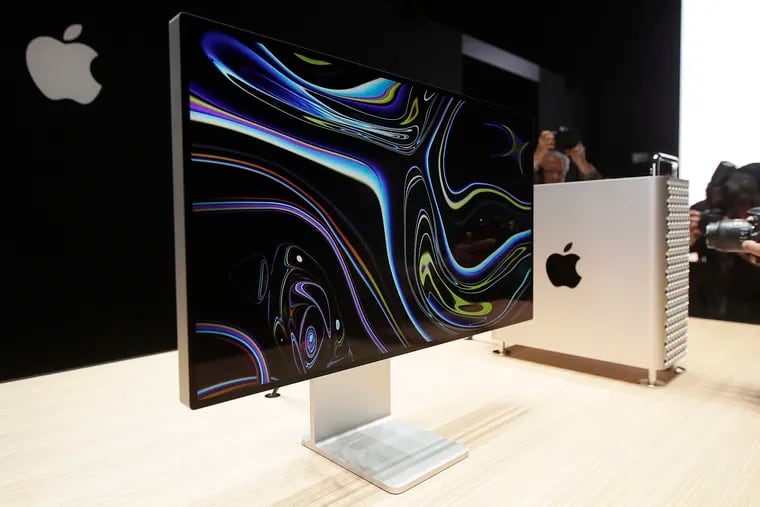 A monitor of the Mac Pro is shown in the display room at the Apple Worldwide Developers Conference in San Jose, Calif. in June.