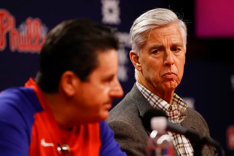 After firing manager Joe Girardi, the focus shifts to Phillies president of baseball operations Dave Dombrowski (right) to improve the roster.
