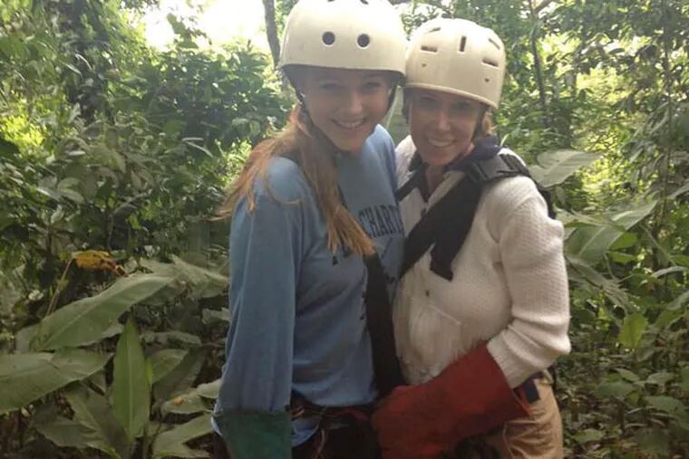 ìBarclay and Cheryl Rice preparing to zip-line in Costa Rica.î No photo credit provided.