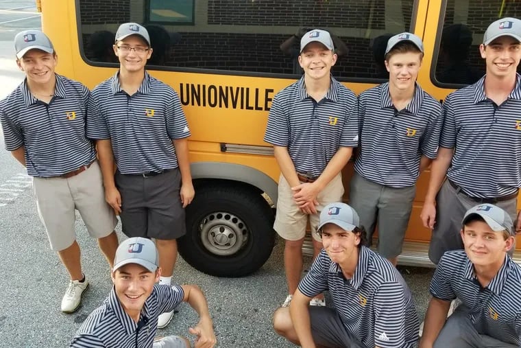 The Unionville boys' golf team remained unbeaten Tuesday with a 177-208 win against Kennett at Hartefeld National Golf Club.
