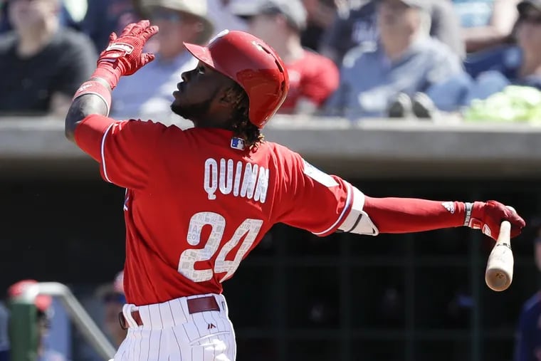 Roman Quinn was promoted from triple A Lehigh Valley on Friday.