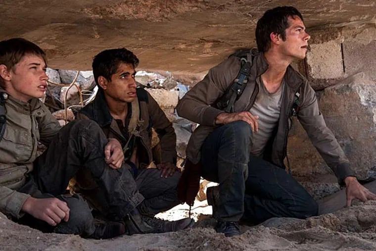 (left to right) Aris (Jacob Lofland), Winston (Alex Flores) and Thomas (Dylan O’Brien), make their way through the Scorch in "Maze Runner."
(Photo credit:  Richard Foreman, Jr. SMPSP)

TM and © 2015 Twentieth Century Fox Film Corporation.  All Rights Reserved.  Not for sale or duplication.