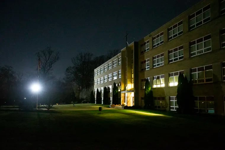 The Philadelphia Archdiocese announced on Nov. 18, 2020 that Bishop McDevitt and Hallahan Catholic Girls High School  will be closing at the end of the school year. McDevitt is shown at night.