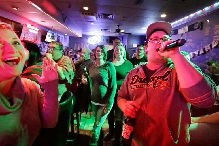 A karaoke night at a bar in Philadelphia in 2018.