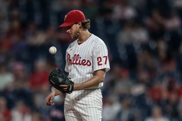 Aaron Nola, who missed his last two starts while on the COVID list, is one of the unvaccinated Phillies.