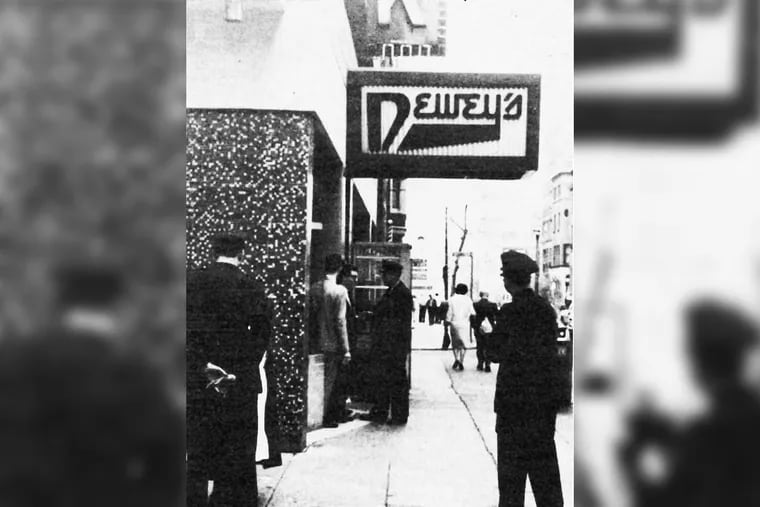 Dewey’s Restaurant in 1965. Protesters staged a sit-in at the restaurant at 219 South 17th Street, in Philadelphia. The sit-in was in response to Dewey's implemented discriminatory policy.