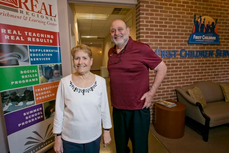 Barbara Donahue, director of First Children Services, which includes Transitions Academy, with school social worker Eric Cherson. Since Transitions Academy started about 11 years ago, she said, the program has worked with about 90 children.