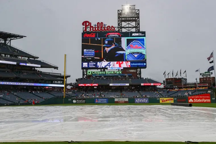 Rain will once again delay a home opener for the Phillies.