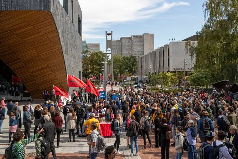 Students, faculty, and labor unions gathered on campus at Temple university last month to call for a fair contract for Temple faculty.