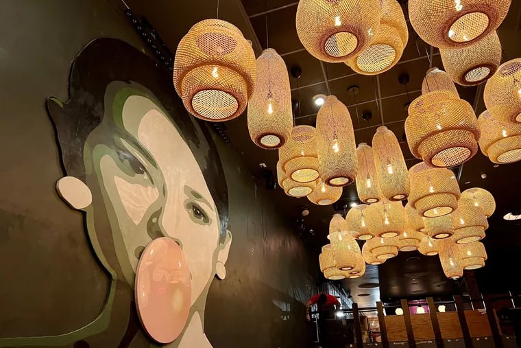Mural and lighting at Miss Saigon, due to open in late November 2023 at 1316 Walnut St.