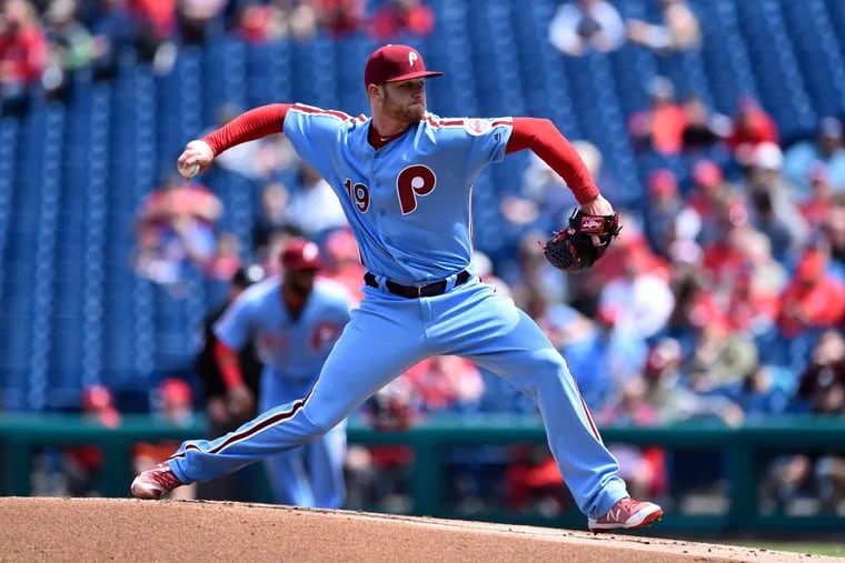 Ben Lively, pictured in his start against Arizona back on April 26, struck out five and allowed two hits through six innings for triple A Lehigh Valley Friday.