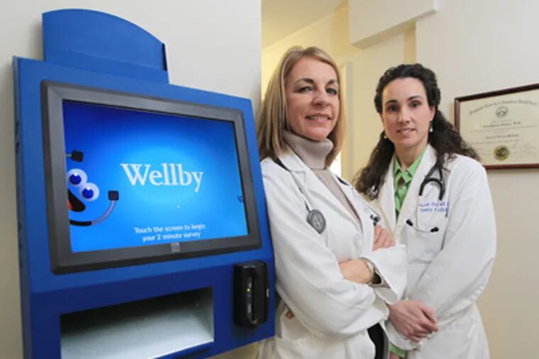 The Wellby patient-feedback system has been tested for the last year at the Bucks County practice of Kim Kuhar (left) and Niccole Oswald. (Michael Bryant / Staff Photographer)