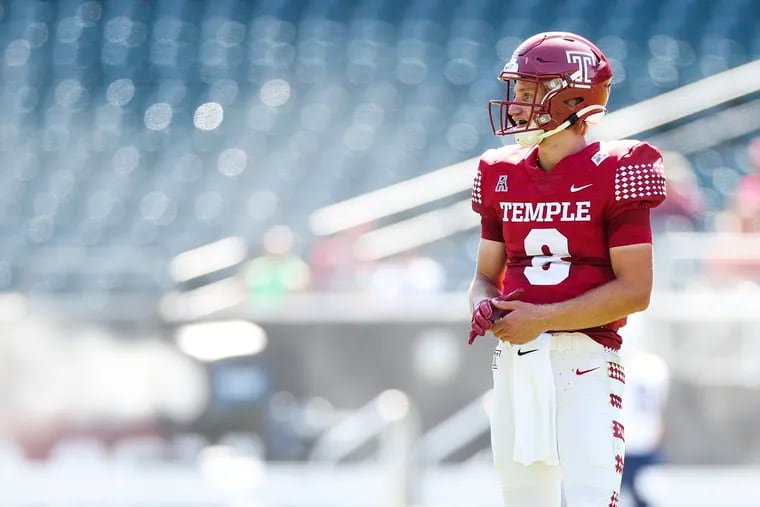 Temple Owls quarterback E.J. Warner during a game against Akron at Lincoln Financial Field on Sept. 2.