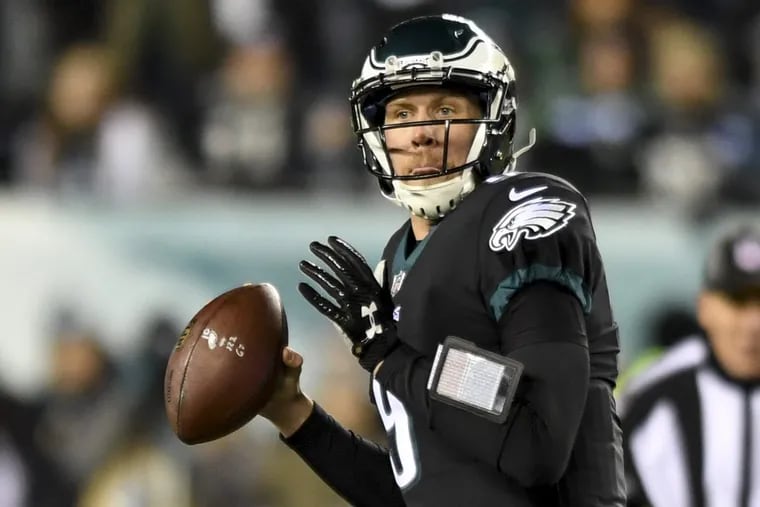Nick Foles has completed just 32 percent of his passes to wide receivers Alshon Jeffery and Torrey Smith.