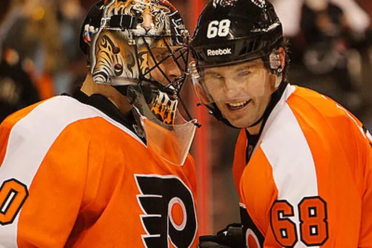 Flyers winger Jaromir Jagr and goalie Ilya Bryzgalov were key additions in the offseason. (Ron Cortes/Staff file photo)