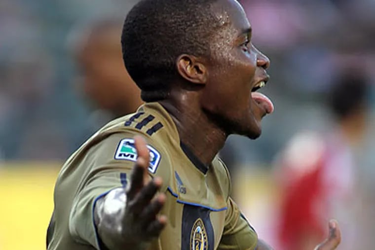 Danny Mwanga recorded seven goals and four assists in his rookie season with the Union. (Tracy Boulian/AP file photo)