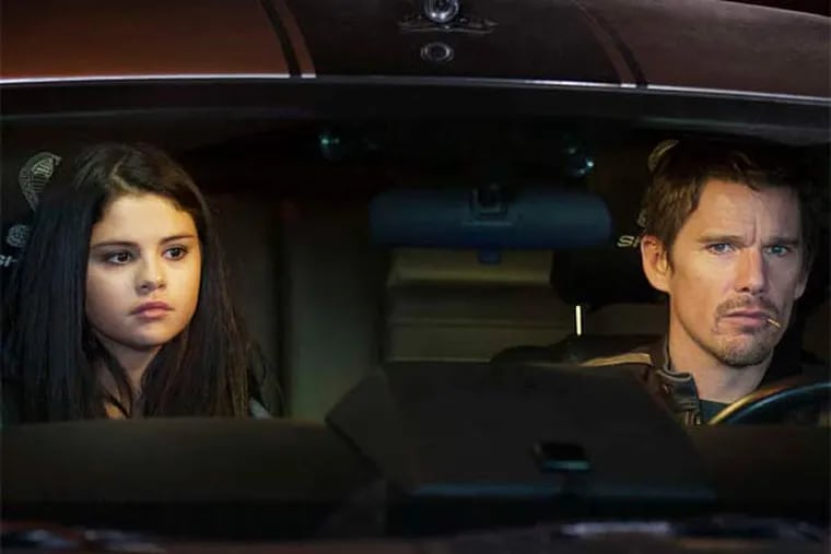 Ethan Hawke and Selena Gomez star in "Getaway."