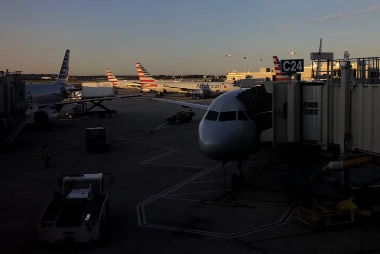 American Airlines planes at Philadelphia International Airport.