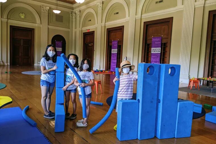 Creation Station, featuring large foam blocks and Legos, is a new pop-up for little kids at the Franklin Institute.