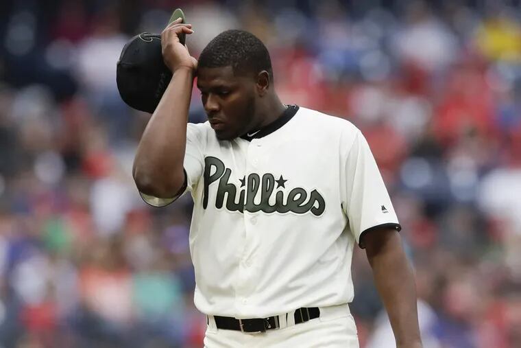 Hector Neris gave up a solo home run to Toronto’s Curtis Granderson in the top of the ninth of the Phillies’ 5-3 loss on Sunday.