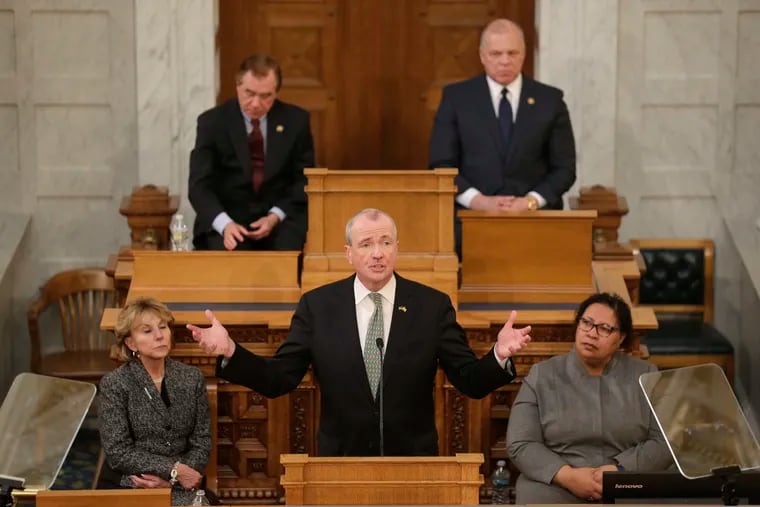 New Jersey Gov. Phil Murphy speaks to a joint meeting of the Democratic-led Assembly and Senate in Trenton, N.J., Tuesday, March 5, 2019. Murphy unveiled his second budget Tuesday, calling for about $1 billion in increased spending that would be financed by higher income tax rates on wealthy residents and savings in public worker benefits.