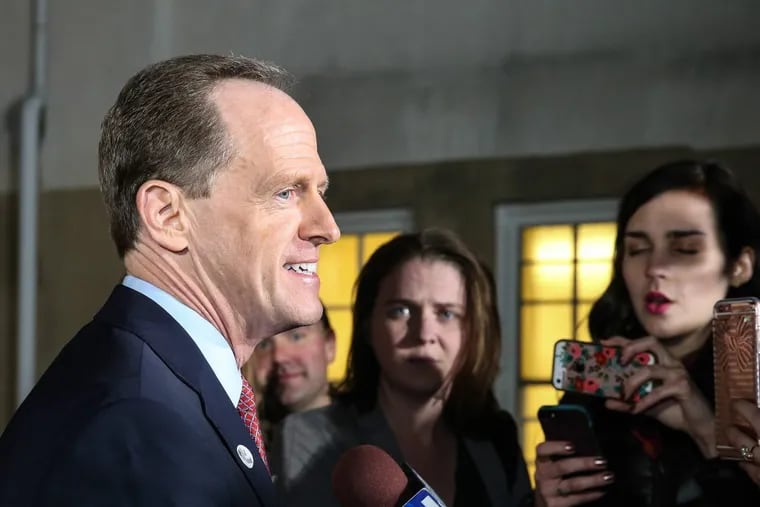 U.S. Sen. Pat Toomey, shown on Election Day last year, has introduced a provision to cap Medicaid growth at the rate of inflation.