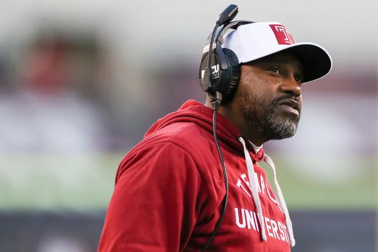 Temple head coach Stan Drayton during a game against East Carolina at Lincoln Financial Field in 2022.