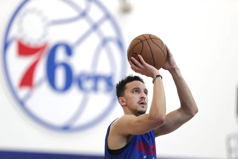 Landry Shamet takes a shot during the 2018 Philadelphia 76ers Summer League Minicamp in Camden, NJ on July 3, 2018. DAVID MAIALETTI / Staff Photographer