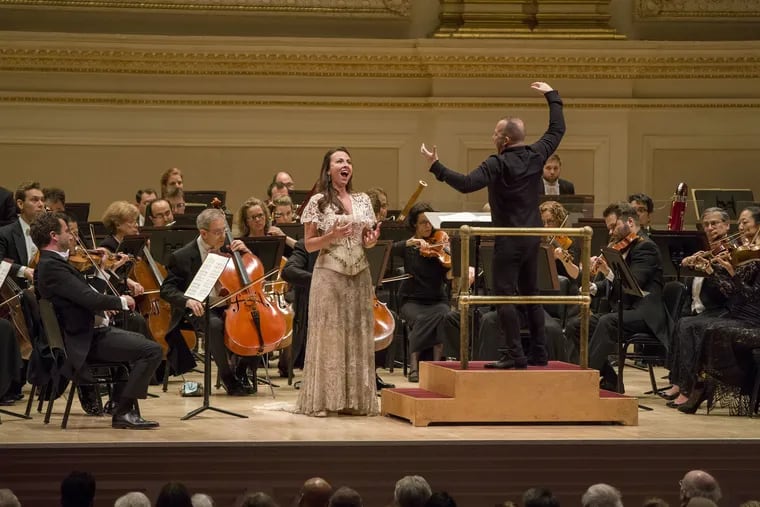 Yannick Nezet-Seguin conducts the MET Orchestra and soloist Isabel Leonard Monday, June 3, at Carnegie Hall.