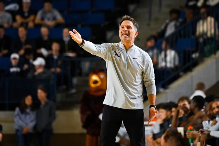 Saint Joseph's coach Billy Lange will travel to Belmont Park, N.Y., on Dec. 16 when the Hawks challenge MAAC champion Iona in the 2023 Holiday Hoopfest.