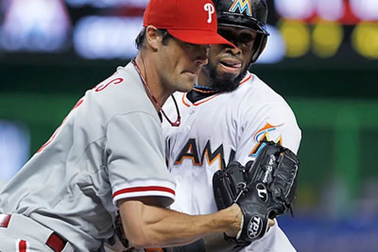 Cole Hamels delivered a complete game shutout in the Phillies' win over the Marlins. (Wilfredo Lee/AP)