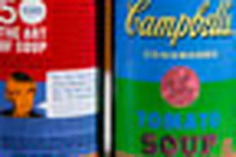 In this photograph taken Aug. 24, 2012, new limited edition Campbell's tomato soup cans with art and sayings by artist Andy Warhol are seen at Campbell Soup Company in Camden, N.J.  Campbell plans to introduce the special-edition cans of its condensed tomato soup bearing labels reminiscent of the pop artist's paintings at Target stores starting Sunday, Sept. 2, 2012. (Photo/Mel Evans)