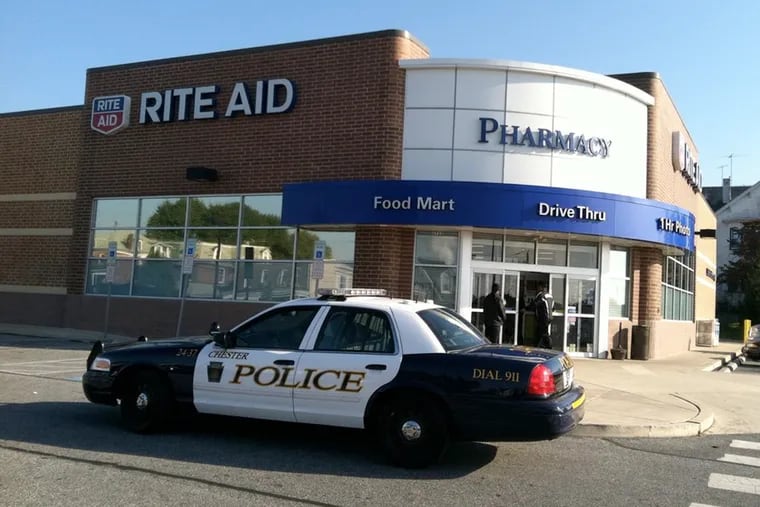 The Rite Aid in Chester where manager Jason Scott McClay was killed in an apparent robbery the night of Sept. 19, 2013.