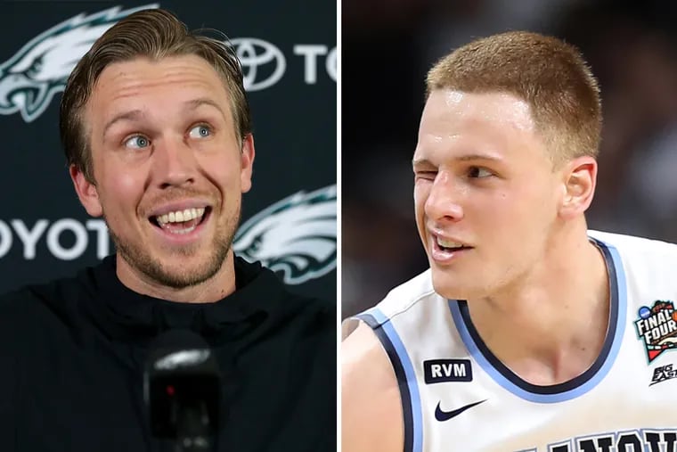 ESPN is forcing Philadelphia sports fans to choose between Eagles quarterback Nick Foles (left) and Villanova guard Donte DiVincenzo at this year's ESPYS.