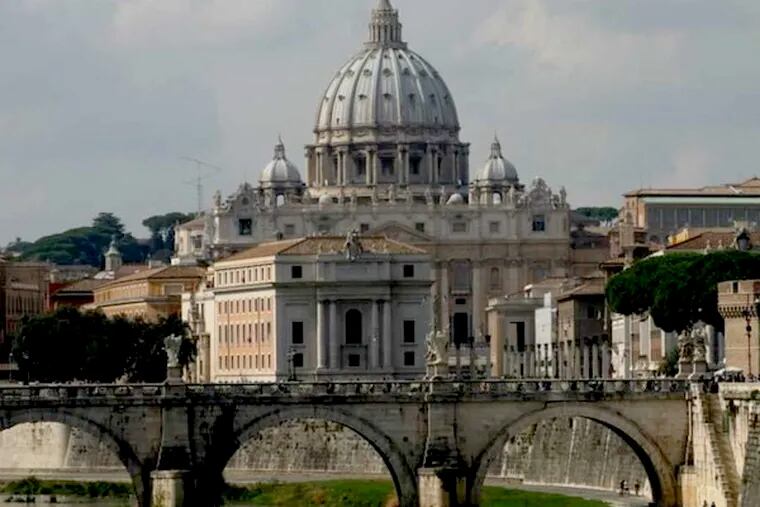 St. Peter's Basilica in the Vatican. For those wondering about Francis' politics and church teachings on the economy, the environment, and social justice, a look at the Catechism can be instructive. (WALTER W KUEMMERLE/For The Inquirer)