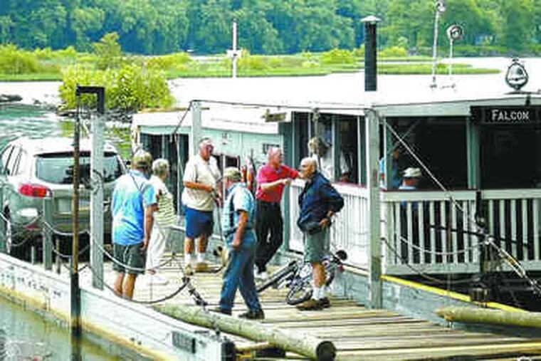 The Falcon loads up for a trip across the Susquehanna. It and its sister, the Roaring Bull, are the last wooden stern-wheelers operating in the U.S.