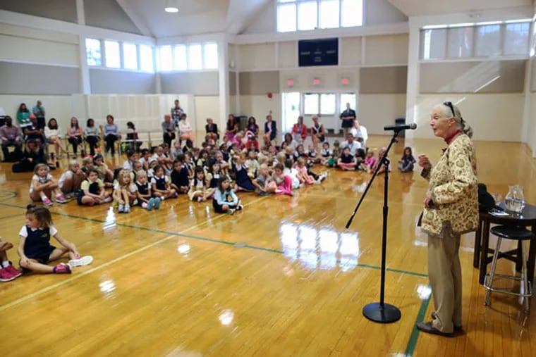 Jane Goodall preached empathy and care for the planet at the Agnes Irwin School. (DAVID SWANSON/Staff Photographer)
