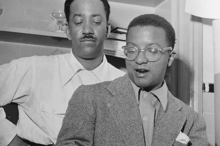 Billy Strayhorn (right), arranger for the Duke Ellington Orchestra, with Jerome Rhea, the orchestra's secretary, in 1947. (WILLIAM P.  GOTTLIEB /  Library of Congress, William P. Gottlieb Collection)