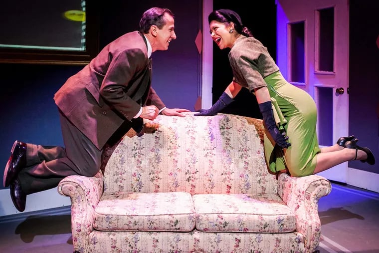 Curio Theatre's &quot;The Bald Soprano,&quot; with Ken Opdenaker and Maria Konstantinidis. Eugene Ionesco's play ushered in the 1950s in all its postwar, middle-class-striving mundanity.