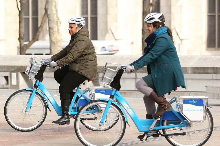 The city's Indego bikes were taken for a test ride this month.