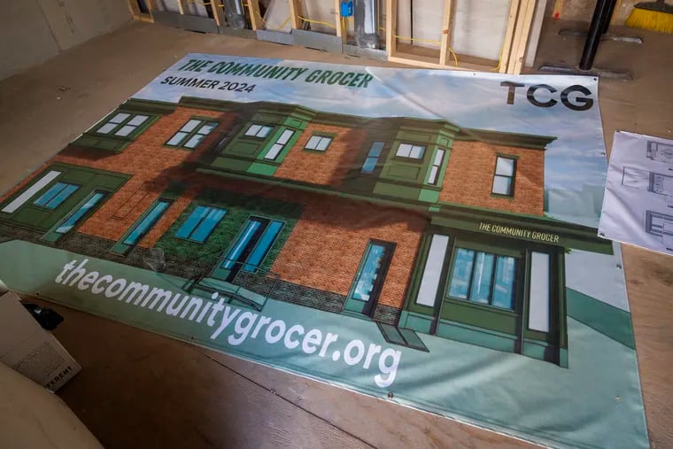 An architectural rendering of The Community Grocer, a nonprofit corner store in Cobbs Creek that plans to use a unique work-around to allow SNAP recipients access to hot food.