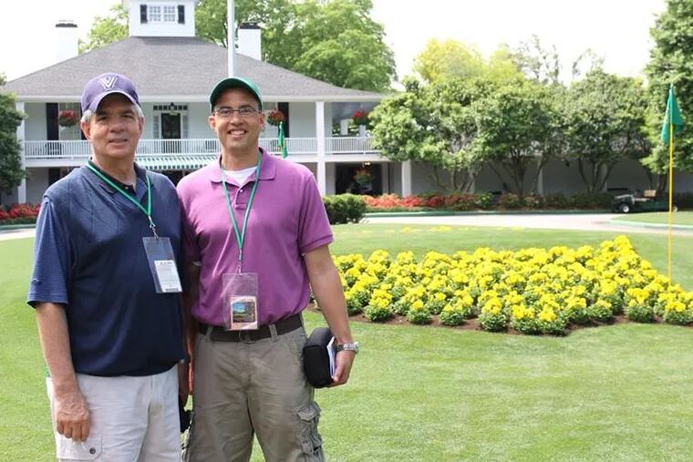 The author, Frank Fitzpatrick, wearing his cherished Villanova cap at the Masters.