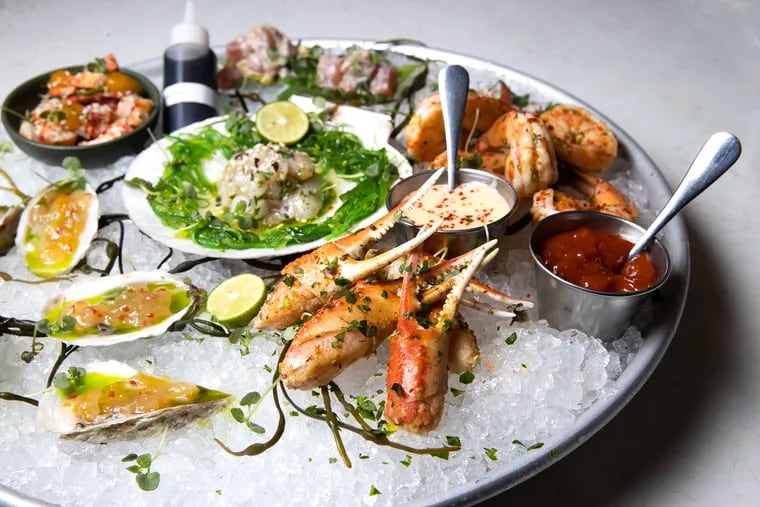 The  seafood raw bar platter at Rosemary in Ridley Park.