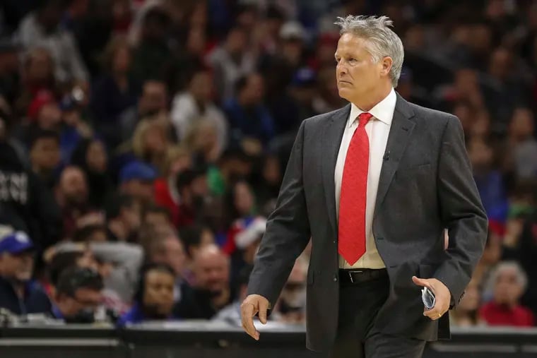 Head coach Brett Brown has been drawing a lot of criticism for the Sixers' disappointing 23-13 record.