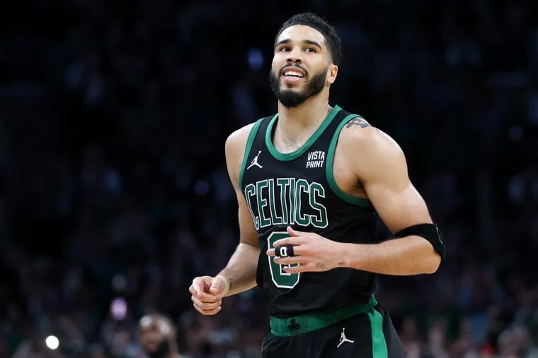 Jayson Tatum will be counted on to be the MVP-caliber player we know he can be to handle the Pacers in Game 1 from Boston Tuesday. (Photo by Adam Glanzman/Getty Images)